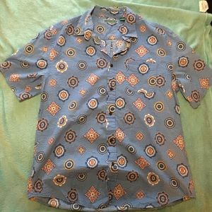 Cubavera Button Down Short Sleeve Shirt Sz L